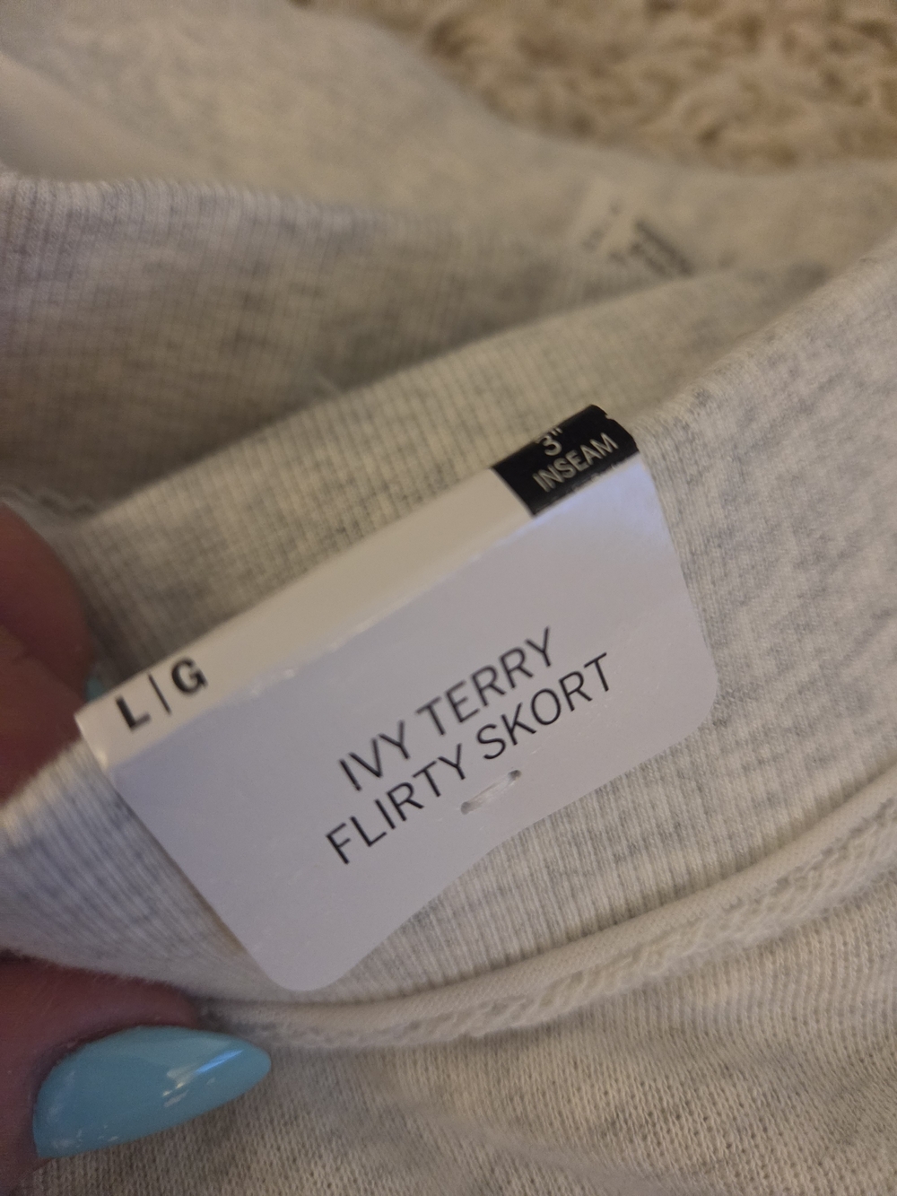 Light Gray Drawstring Mini Skort - Picture 3 of 3